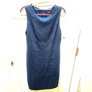 Premise Women’s Blue Sheath Dress Size 6 Sleeveless Scoop Neck Lined Work Career